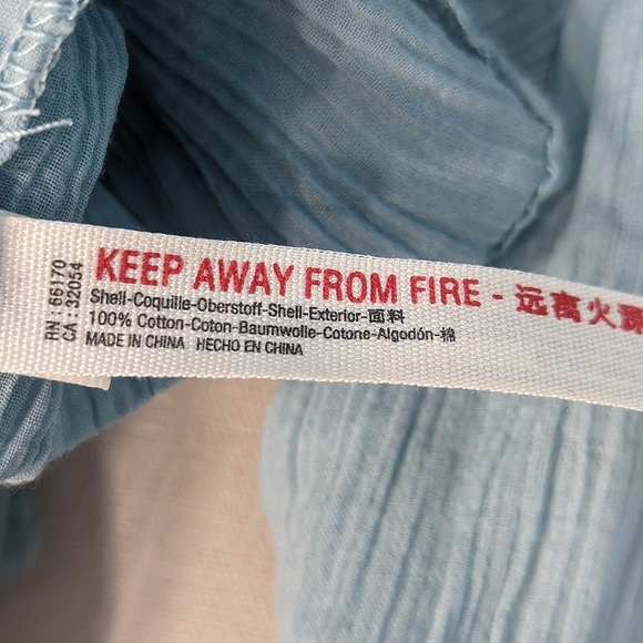 Free People Freya Crinkle Gauze Texture Button Long Sleeve Sheer Blouse Medium - Picture 8 of 10